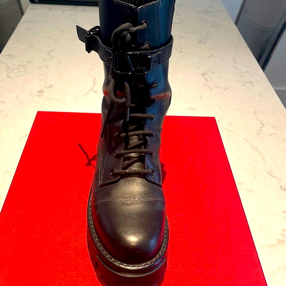 Valentino VLOGO leather platform combat boots